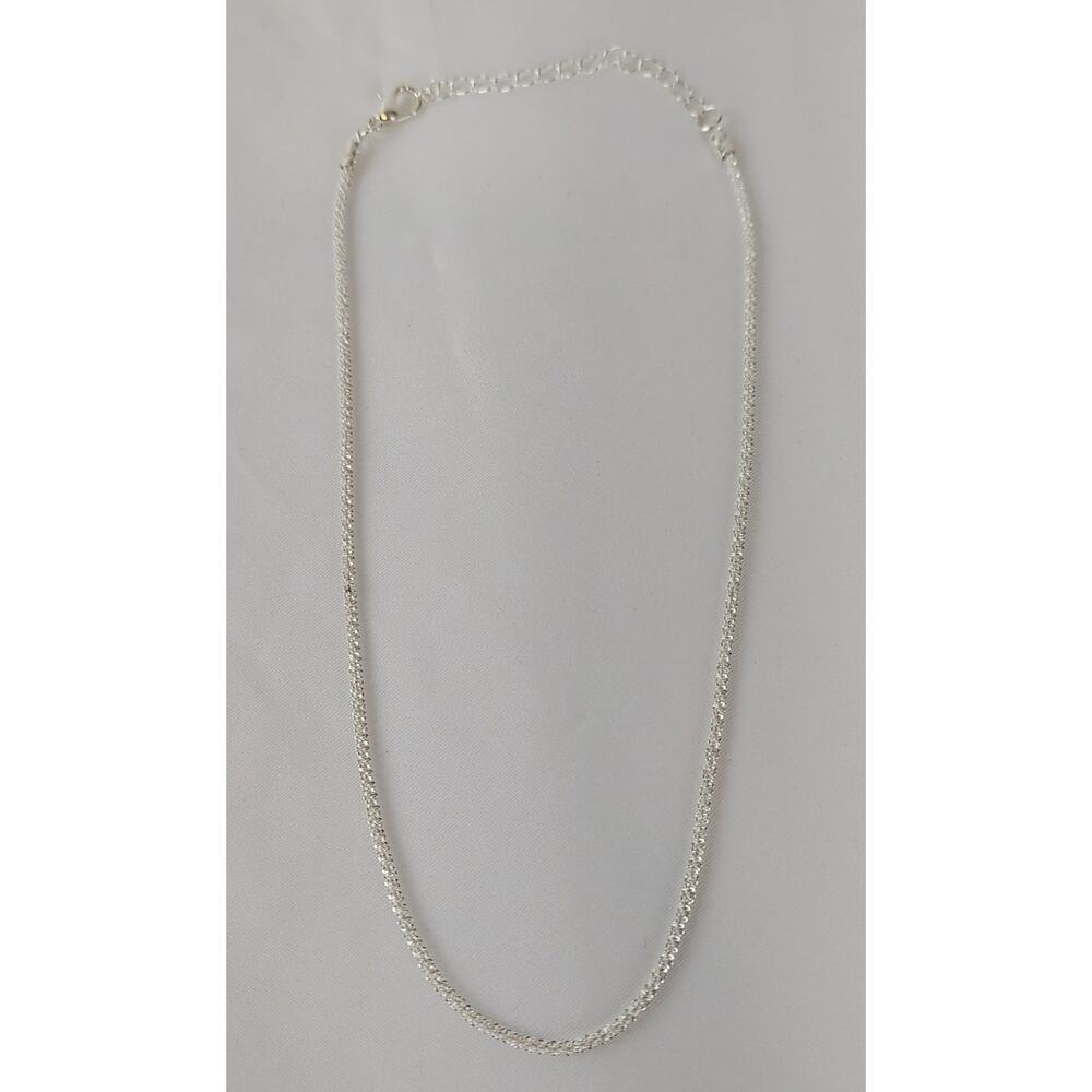 Ettika Adjustable Silver Choker Twist Chain 16" Trendy Must Have Necklace